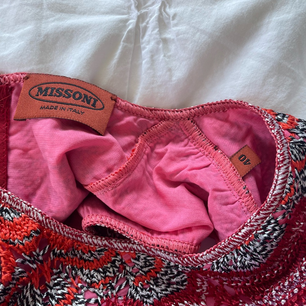 Missoni sleeveless Red and Pink Patterned knit Dress - size 4 - Picture 5 of 5